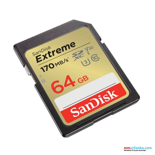 Sandisk SDXC Extreme 64GB 170MB/s UHS-I Memory Card (3Y)