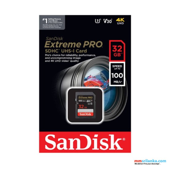 Sandisk SDHC Extreme Pro 32GB 100MB/s UHS-I C10 (1Y)