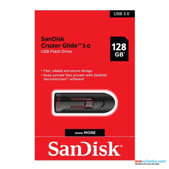 SANDISK CRUZER GLIDE USB 3.0 PEN DRIVE 128GB (1Y)