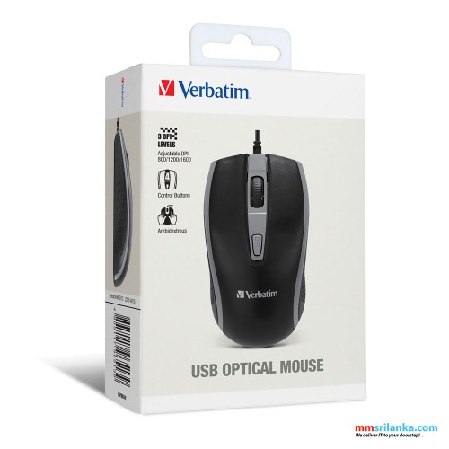 VERBATIM USB Optical Wired Mouse (2Y)