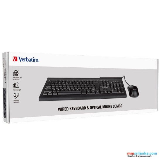 VERBATIM Wired Keyboard & Mouse Combo (1Y)