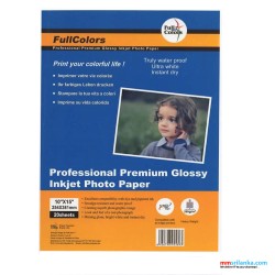 Fullcolors Professional Premium Glossy Inkjet 10''x15'' 260gsm Photo Paper 20 Sheets Pack 