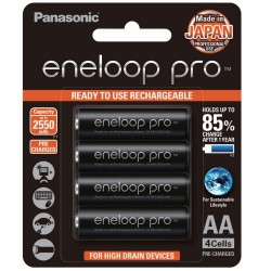 Panasonic Eneloop Pro AA 2550mAh Rechargeable Batteries - 4 Pack