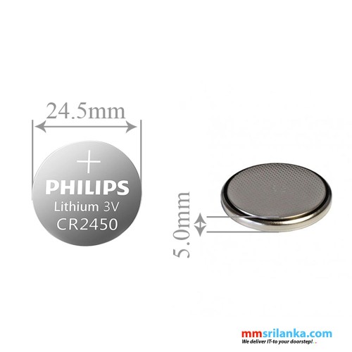 PHILIPS CR2450 3V Lithium Coin Battery