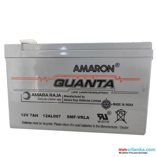 Amaron 12V 7Ah High Capacity Rechargeable UPS Battery (10M)