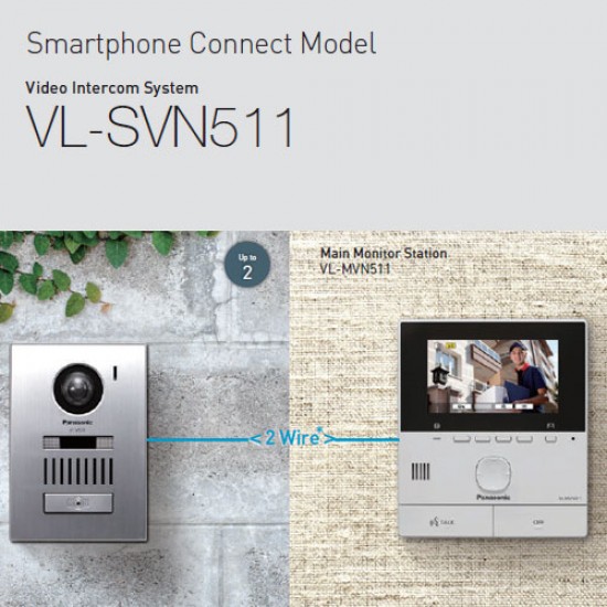 Panasonic Wireless Video Door Phone Intercom System - VL-SVN511 - Smartphone connect model
