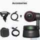 OBSBOT Tiny 4K PTZ Webcam, AI-Powered AI-Tracking Auto-Framing Gesture Control HDR 4K Webcam with Dual Omni-Directional Mic 4X Zoom in/Out for Video Meeting Remote Class Live Streaming (1Y)