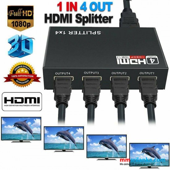 4 Port 1080P Full HD HDMI Splitter Hub