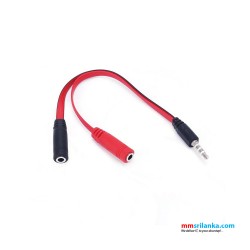 Headphone 3.5mm Male to 2 Female Jack Audio Y Splitter Cable Earphone Headset Headphone Microphone Adapter For Phone PC Laptop