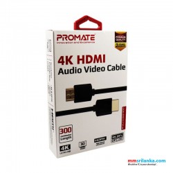 Promate 4K HDMI Cable, High-Speed 3 Meter HDMI Cable with 24K Gold Plated Connector and Ethernet, 3D Video Support