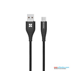 Promate Fabric Braided USB-C Data Sync & Charge Cable
