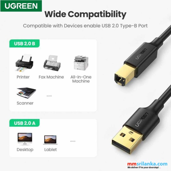 UGREEN USB 2.0 A to USB B Print Cable 3m