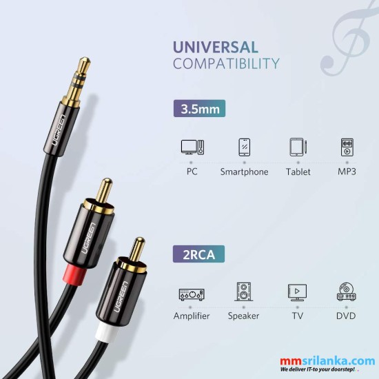 UGREEN 3.5mm to 2RCA Male Cable 1.5 Meter