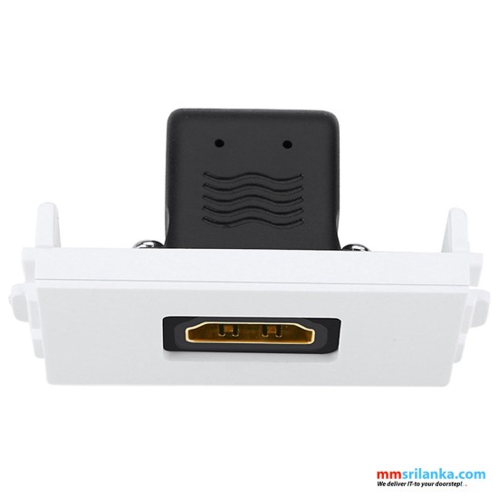 UGREEN HDMI Socket Panel (White) 90 Dergee Elbow 48x24mm HDMI Wall Plate Socket Panel