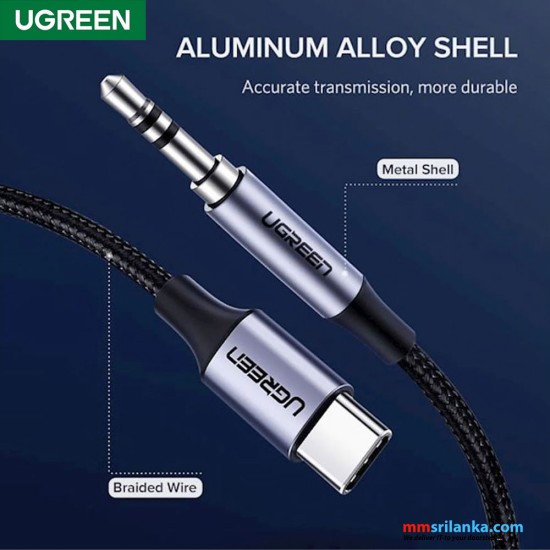 UGREEN Lightning to 3.5mm Aux Cable Aluminum Shell with Braided 1m