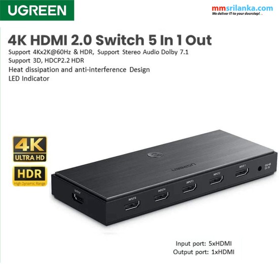 UGREEN HDMI Splitter 5 in 1 Out Adapter