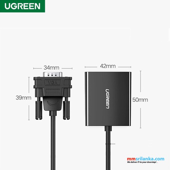 UGREEN VGA to HDMI Adapter Cable with Audio and Micro USB Power