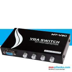 4 Port VGA Video Switch - 4 VGA Input 1 VGA Output - 4 Pc's To 1 Monitor