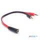Headphone Mic Splitter 3.5mm Y Splitter Cable – Female 3.5mm Jack to 2 x Male for Headphones & Microphone Input Audio