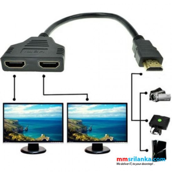 HDMI Male to 2 HDMI Female 1 in 2 out Splitter Cable Adapter Converter