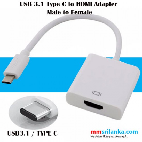 USB 3.1 Type C to HDMI Adapter Male to Female 10Gbps Sync Cable Type-C Adapter