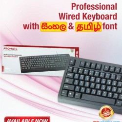 Promate Professional USB Wired Keyboard with Sinhala & Tamil Fonts