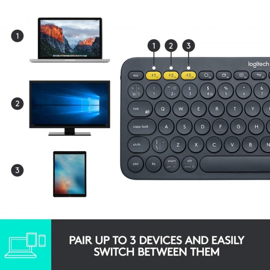 Logitech K380 Multi-Device Bluetooth Keyboard works with Windows, Mac and Android