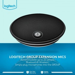 Logitech GROUP Expansion Mics for Large Meetings