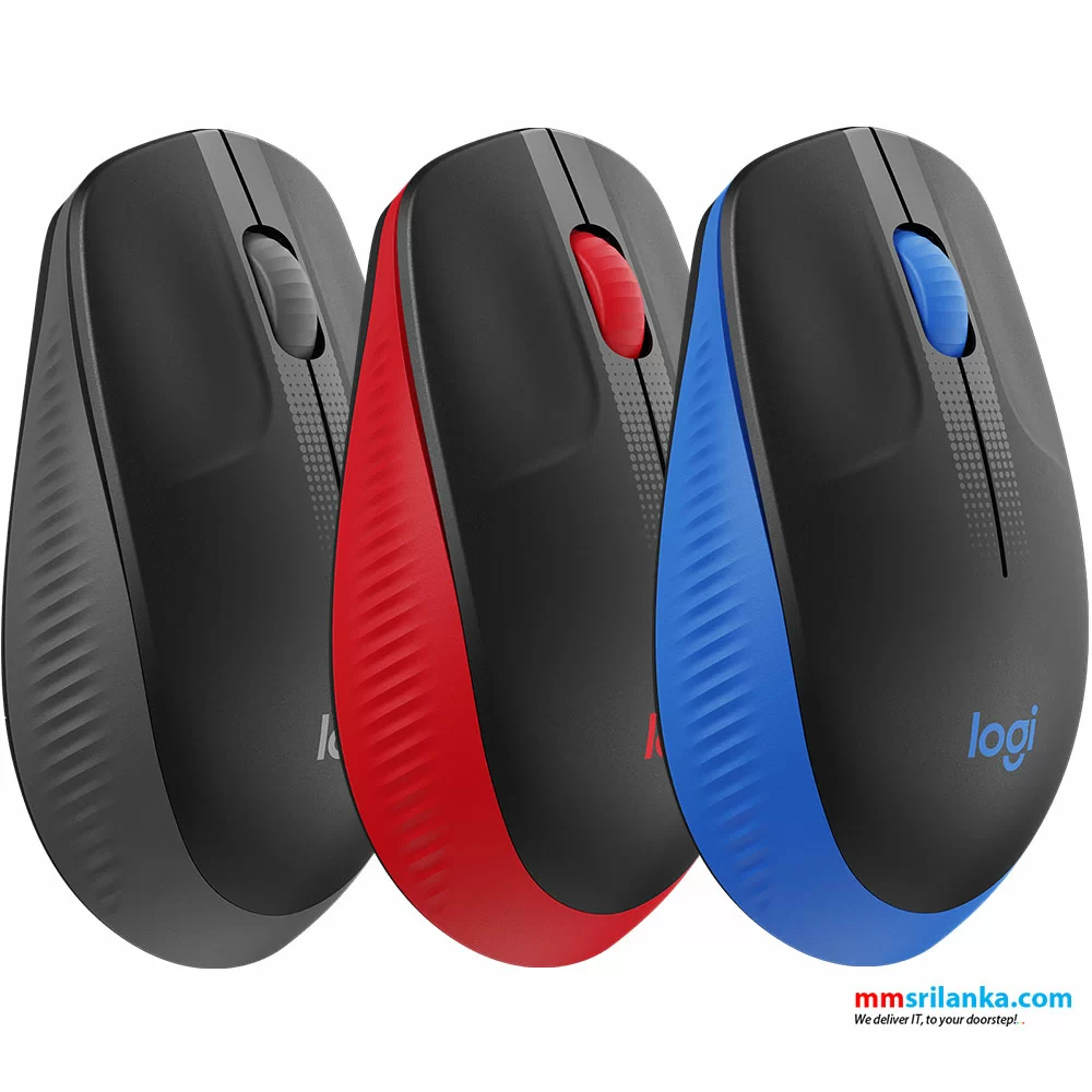 Logitech M190 Wireless Charcoal Mouse Full Size Ambidextrous Curve Design  Black