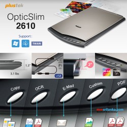 Plustek OpticSlim 2610 - Color Flatbed A4 Scanner (1Y)