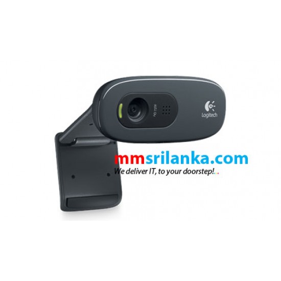 Logitech C270 HD Webcam, 720p Video with Noise Reducing Mic (1Y)