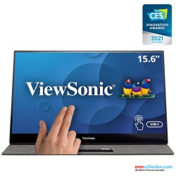 ViewSonic 16" Portable Monitor with IPS Touchscreen, 2 Way Powered 60W USB C, Eye Care, Dual Speakers, Built in Stand with Cover 