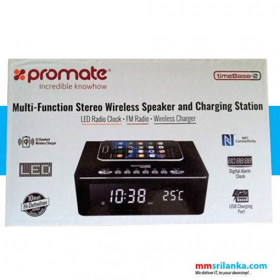 Promate Multi-Function Stereo Wireless Speaker and Charging Station