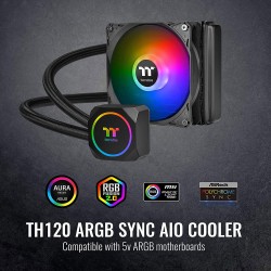 Thermaltake TH120 ARGB Motherboard Sync Edition Intel/AMD All-in-One Liquid Cooling System 120mm High Efficiency Radiator CPU Cooler