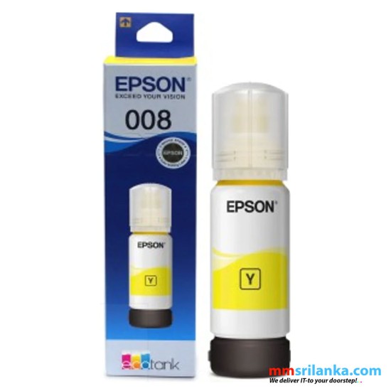 EPSON 008 Yellow Ink Bottle For L6550 L6570 L6580 L6460 L6490 Printers