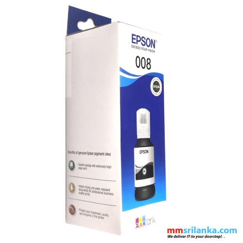 EPSON 008 BLACK INK BOTTLE FOR L6550 L6570 L6580 M15140 M15150 L6490 L6460 Printers