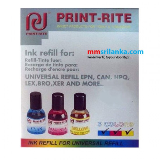 PRINT RITE Colour - 3 Colours + Head Cleaner Refilling kit