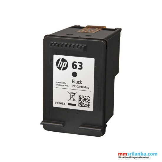 HP 63 Black Cartridge for HP 1110/ 1112/ 3830/ 2130/ 2132/ 4650