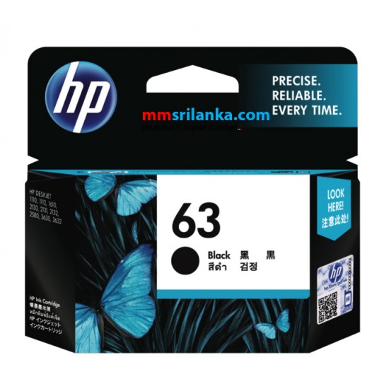 HP 63 Black Cartridge for HP 1110/ 1112/ 3830/ 2130/ 2132/ 4650