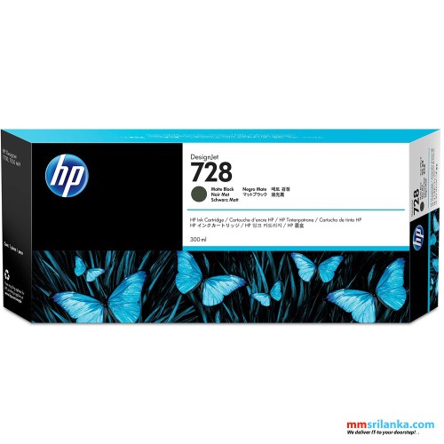 HP 728 300-ml Matte Black DesignJet Ink Cartridge