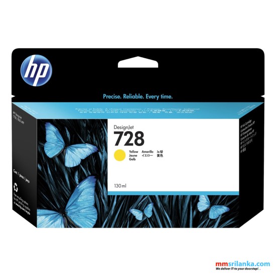 HP 728 130-ml Yellow DesignJet Ink Cartridge