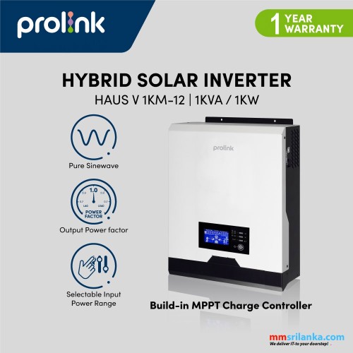 Prolink [1KVA | 1000W | MPPT] Hybrid Off-Grid Solar Inverter Power Supply Pure Sine Wave Haus