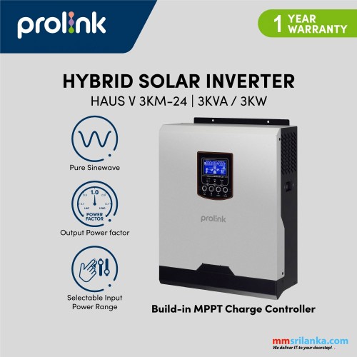 Prolink [3KVA | 3000W | MPPT] Hybrid Off-Grid Solar Inverter Power Supply Pure Sine Wave Haus