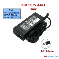 Dell 90W 19.5V x 4.62A Small pin Replacement AC Laptop Power Adapter (6M)