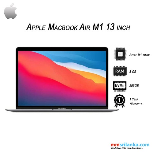 Apple MacBook Air M1 13 Inch 8GB/256GB - Space Grey (1Y)