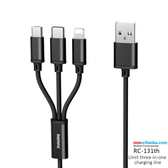 Remax Gition 3 In 1 USB Charging Cable USB-C / micro USB / Lightning