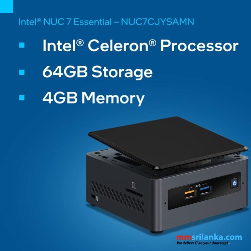 Intel NUC Mini PC with Celeron Processor, 8GB RAM, 128GB SSD with Windows 10