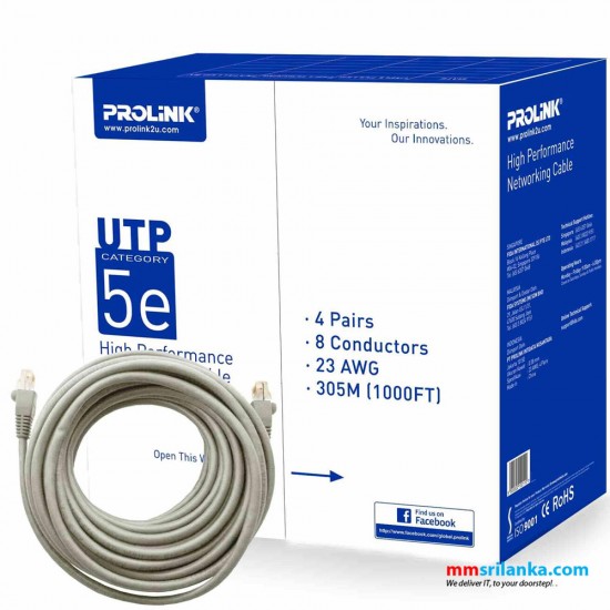 PROLiNK CAT5E UTP Network Ethernet Cable (305 meters) HCCA Fluke Tested