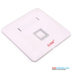 ExTell - Face Plate, Right-angle, 90°Entry, 86 * 86, Snap-In, with Shutter, 1-Port, white