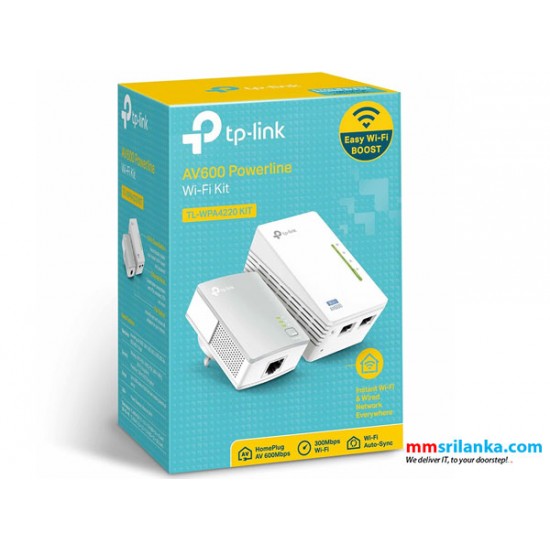TP-Link 300Mbps AV600 Wi-Fi Powerline Extender Starter Kit- TL-WPA4220KIT (2Y)